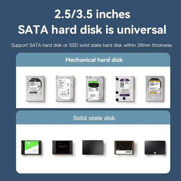 Blueendless U35K Custodia Hard Disk SATA 2,5/3,5" USB 3.0 Type-C