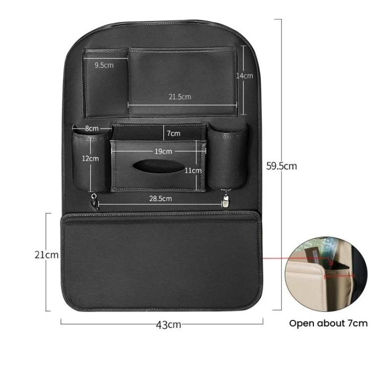 Organizer portaoggetti in pelle per sedile auto 43x59 cm