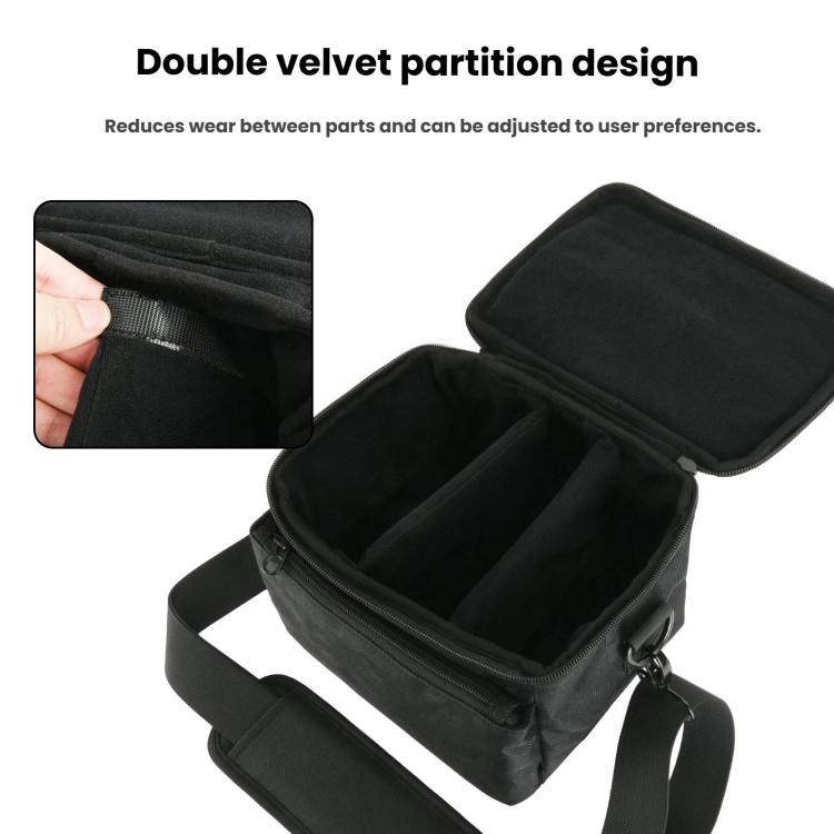 Borsa universale per fotocamera DSLR, borsa a tracolla portatile con doppi divisori in peluche., DSLR Camera Bag