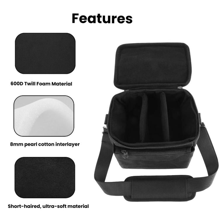 Borsa universale per fotocamera DSLR, borsa a tracolla portatile con doppi divisori in peluche., DSLR Camera Bag