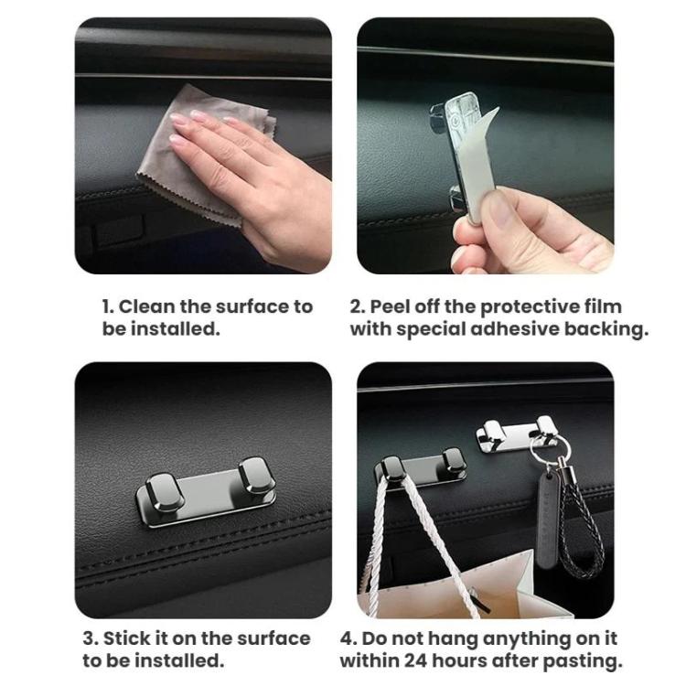 Gancio adesivo in lega per sedile auto 6,5x2 cm