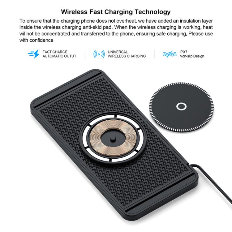 Tappetino magnetico antiscivolo per ricarica wireless Qi