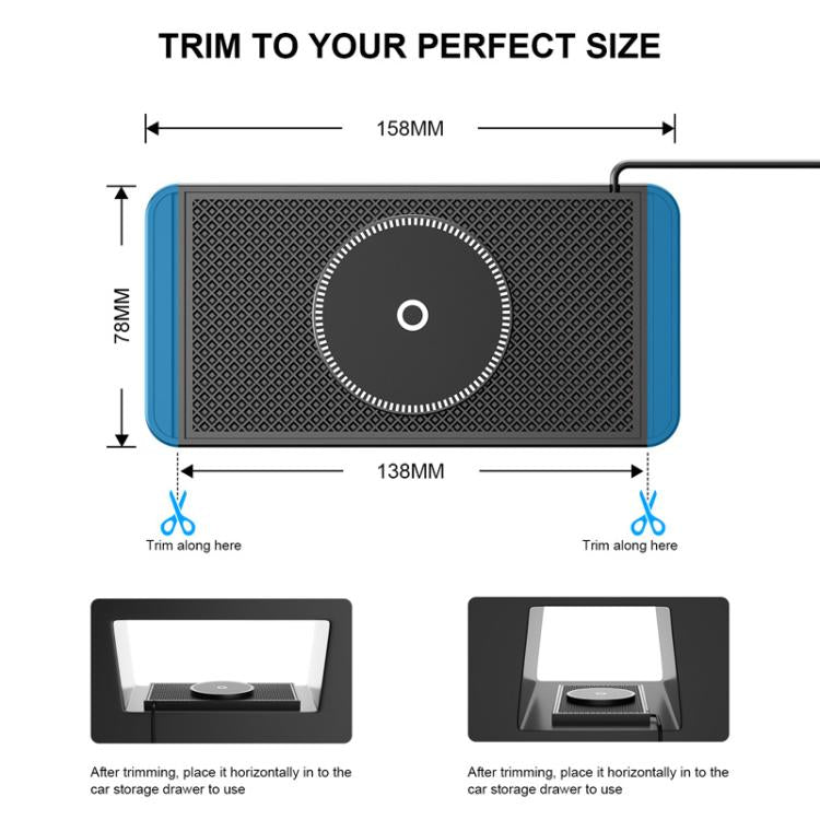 Tappetino magnetico antiscivolo per ricarica wireless Qi