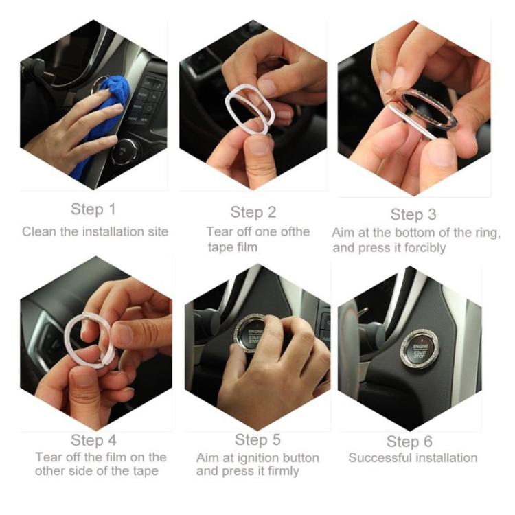 Adesivo decorativo con anello diamante per avviamento auto