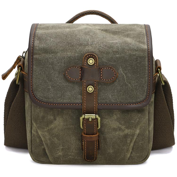 Borsa a tracolla in tela cerata per fotocamera con divisori regolabili, ideale per fotografia DSLR e viaggi., L Dusty Yellow, L Army Green, L Deep Gray, S Army Green, S Dusty Yellow, S Deep Gray
