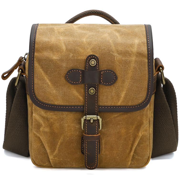 Borsa a tracolla in tela cerata per fotocamera con divisori regolabili, ideale per fotografia DSLR e viaggi., L Dusty Yellow, L Army Green, L Deep Gray, S Army Green, S Dusty Yellow, S Deep Gray