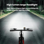 Luce bicicletta portatile LED 4 modalità USB ricaricabile