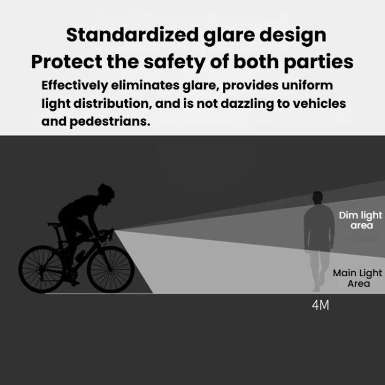 Luce bicicletta portatile LED 4 modalità USB ricaricabile
