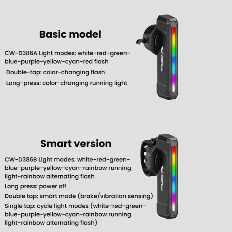 Fanale posteriore colorato per bicicletta con sensore frenata
