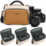 Borsa a tracolla QISEMIAN per fotocamera, resistente all'acqua, con attacco per treppiede e cinghia per il trasporto su trolley., XK0042 Orange, XK0042 Green