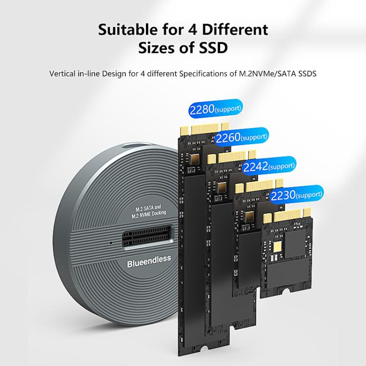 Blueendless SD03PA Custodia SSD M.2 NVMe/SATA 2TB