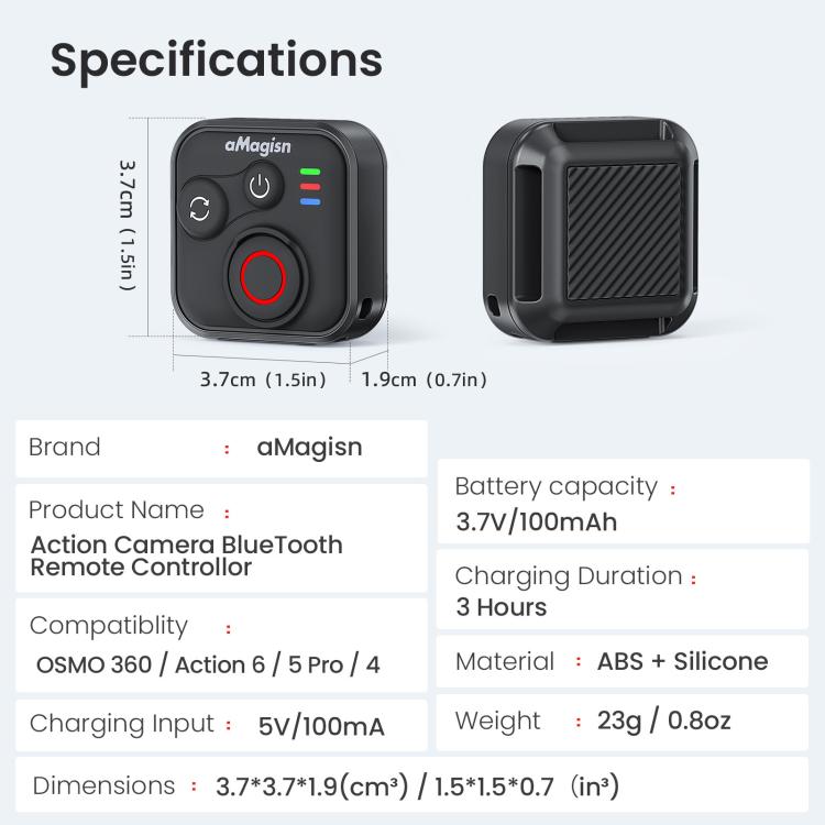 Telecomando Bluetooth per DJI Osmo Action 6/5 Pro/4