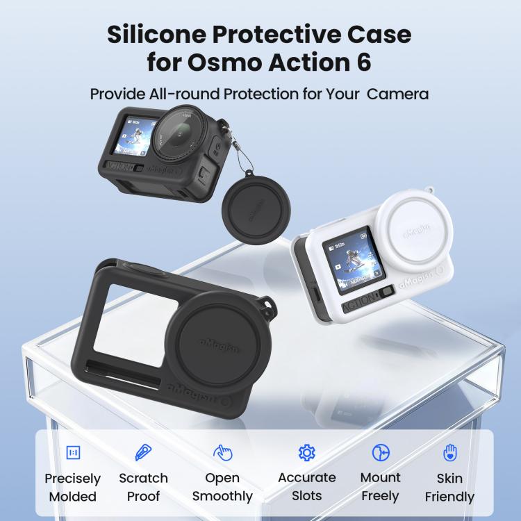 Custodia in silicone per DJI Osmo Action 6 con copriobiettivo