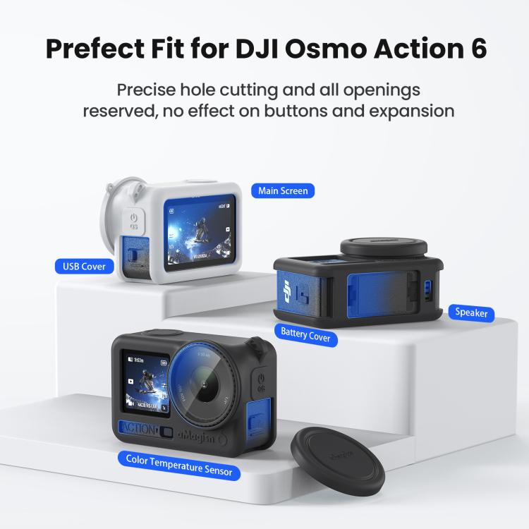 Custodia in silicone per DJI Osmo Action 6 con copriobiettivo