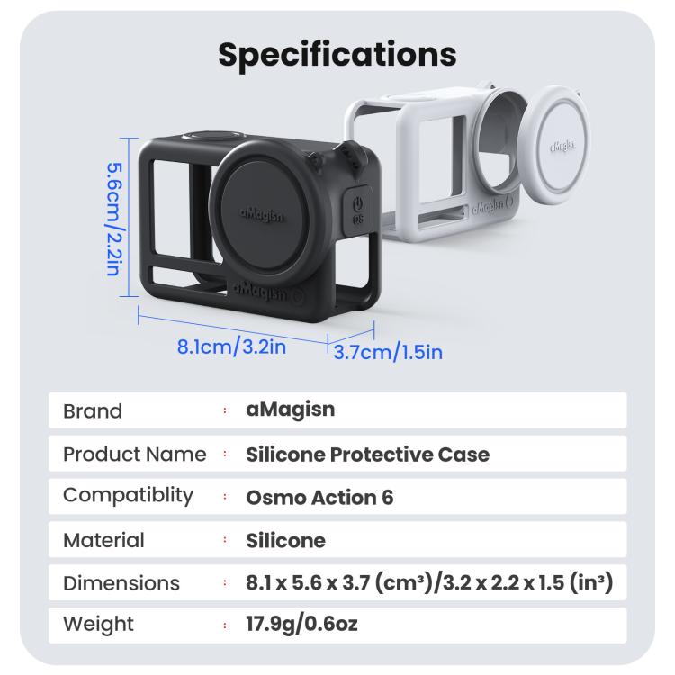 Custodia in silicone per DJI Osmo Action 6 con copriobiettivo