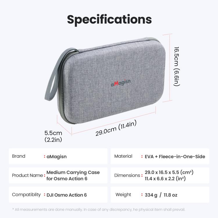 Custodia rigida media per DJI Osmo Action 6 con inserto in schium
