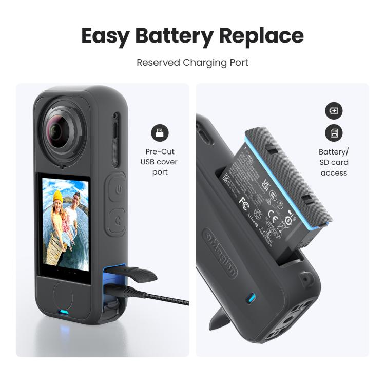 Custodia in silicone per Insta360 X4 Air con protezione obiettivo