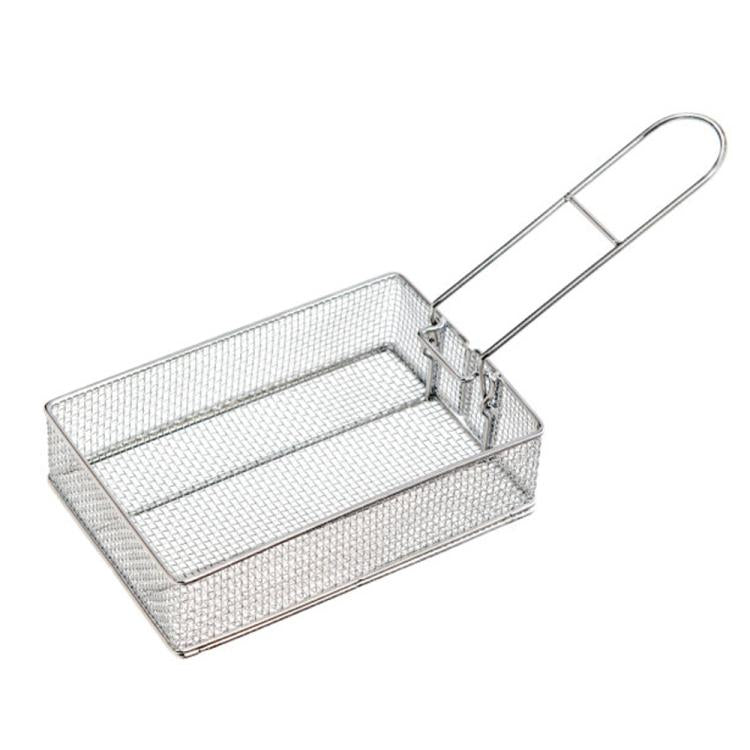 Cestello pieghevole in acciaio inox per campeggio 20x15x8cm