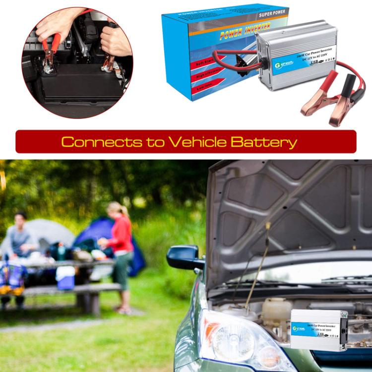 Inverter auto 150W Gurxun in lega di alluminio con morsetti