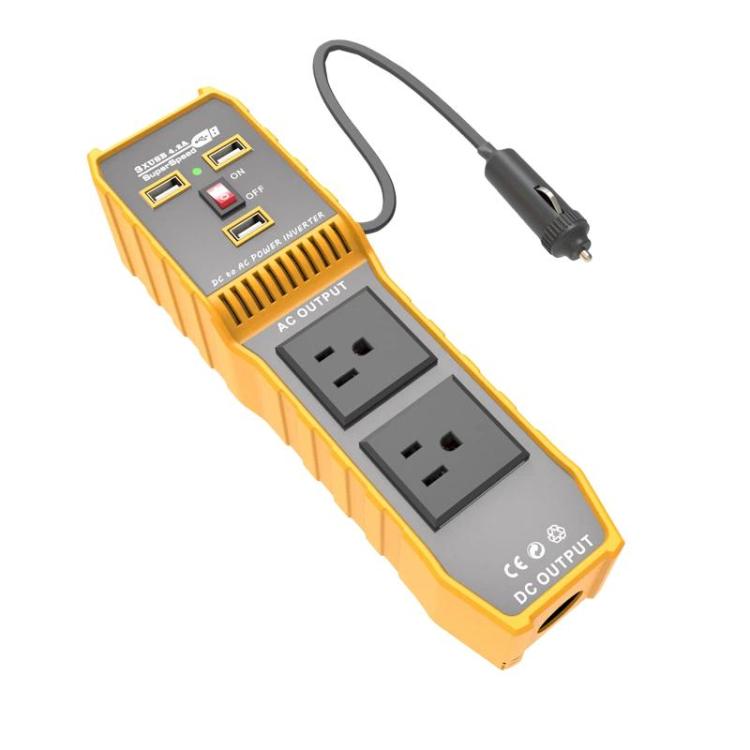 Inverter auto 12V a 220V con doppia USB e 3 porte