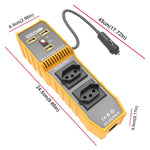 Inverter auto 12V a 220V con doppia USB e 3 porte