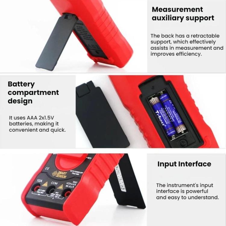 SMART SENSOR Multimetro digitale automatico portatile multifunzione ad alta precisione, ST833A