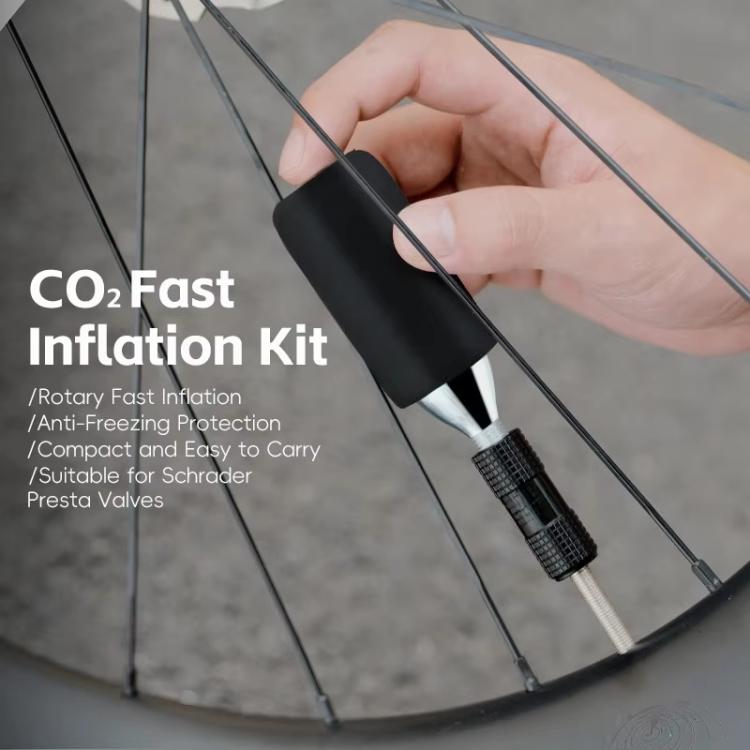 Adattatore valvola CO2 per bici Presta e Schrader con schiuma