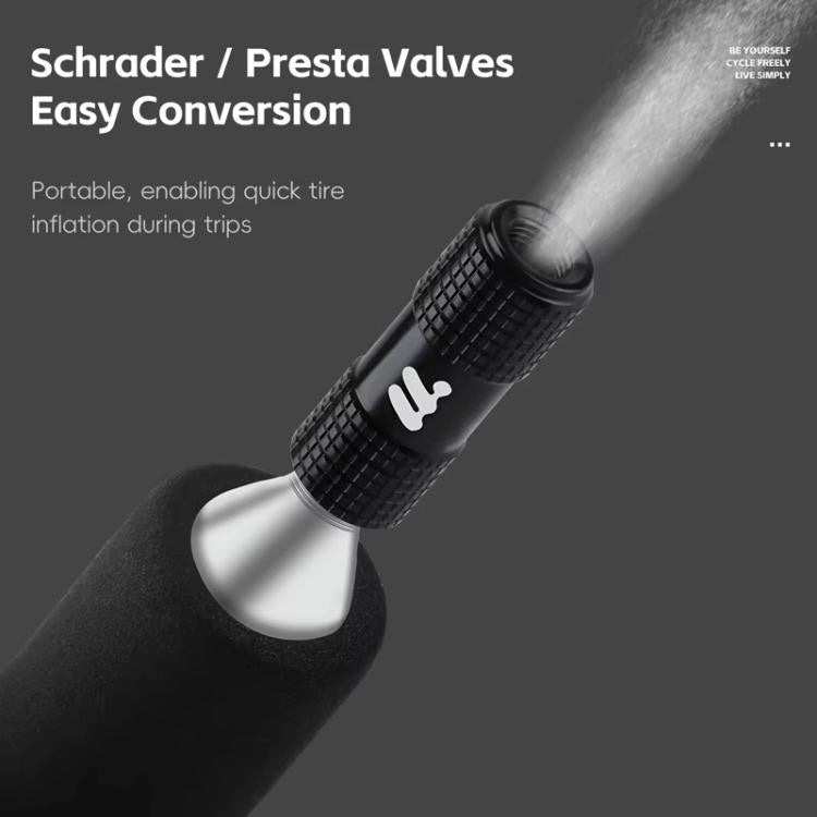 Adattatore valvola CO2 per bici Presta e Schrader con schiuma