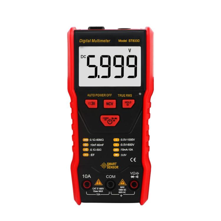 SMART SENSOR Multimetro digitale automatico portatile multifunzione ad alta precisione, ST833D
