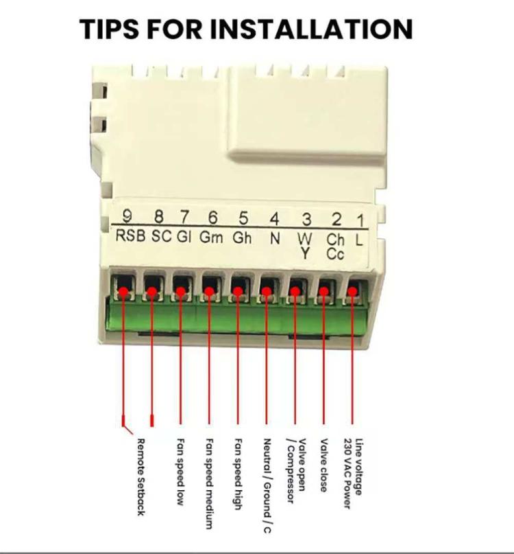 Termostato digitale 220V con display LCD per condizionatore