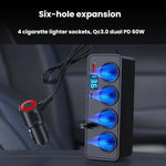 Caricabatterie auto con cavo retrattile e display digitale 120W