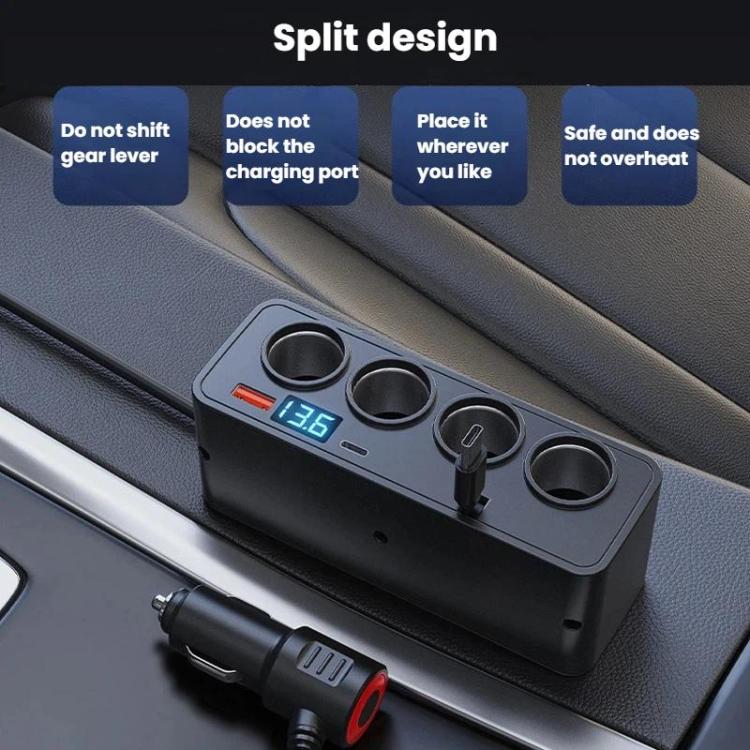 Caricabatterie auto con cavo retrattile e display digitale 120W