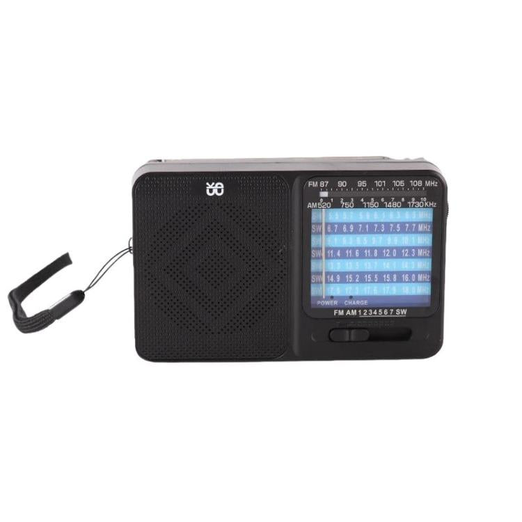 Radio portatile W-913 con puntatore, doppia alimentazione, FM/AM/SW1-7 e multibanda.