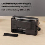 Radio portatile W-913 con puntatore, doppia alimentazione, FM/AM/SW1-7 e multibanda.