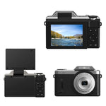 Videocamera D27 4K per vlogging, con fotocamera da 64 MP, zoom ottico 6x, schermo orientabile a 180 gradi e connettività Wi-Fi., D27 Black, D27 Brown