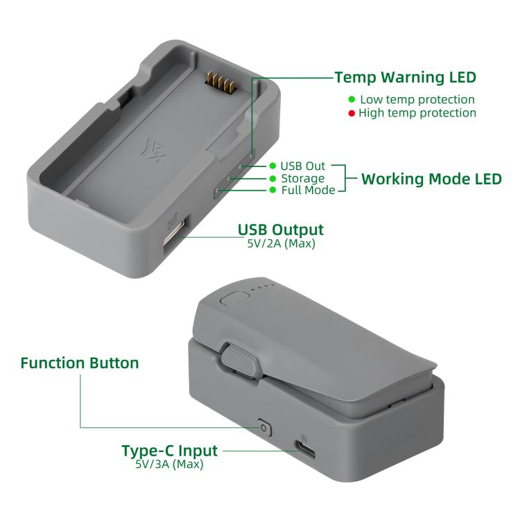 Caricabatterie USB singolo con power bank per DJI Neo 2