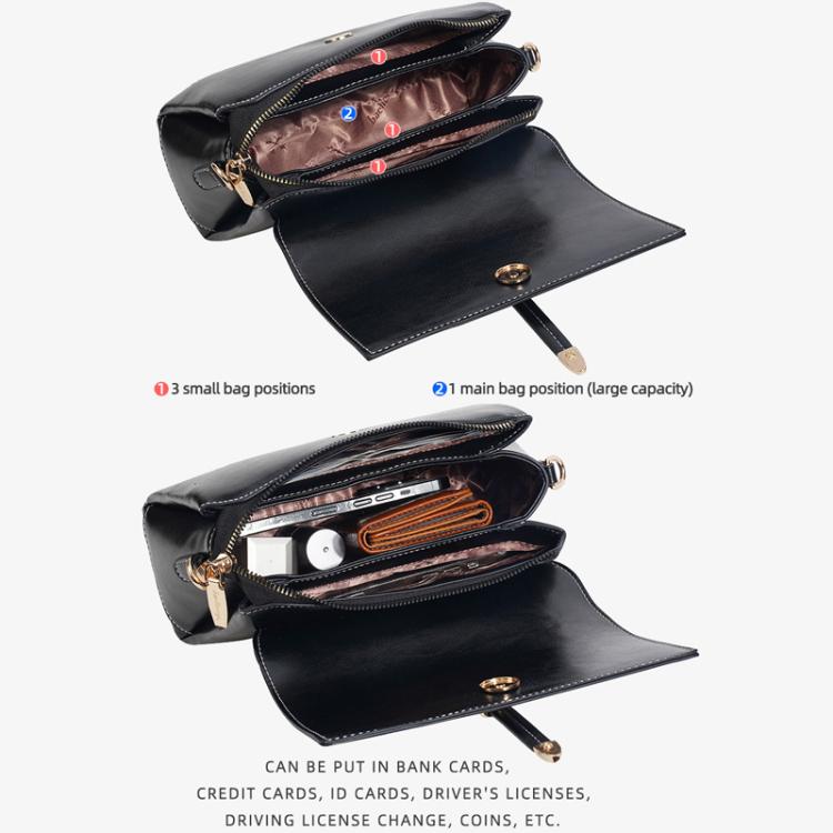 Borsa a tracolla piccola quadrata in pelle cerata Baellerry