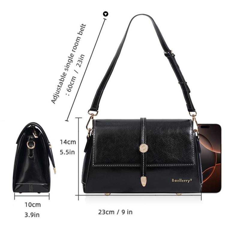 Borsa a tracolla piccola quadrata in pelle cerata Baellerry