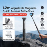 Asta per selfie 120 cm compatibile DJI Osmo 360 e Action