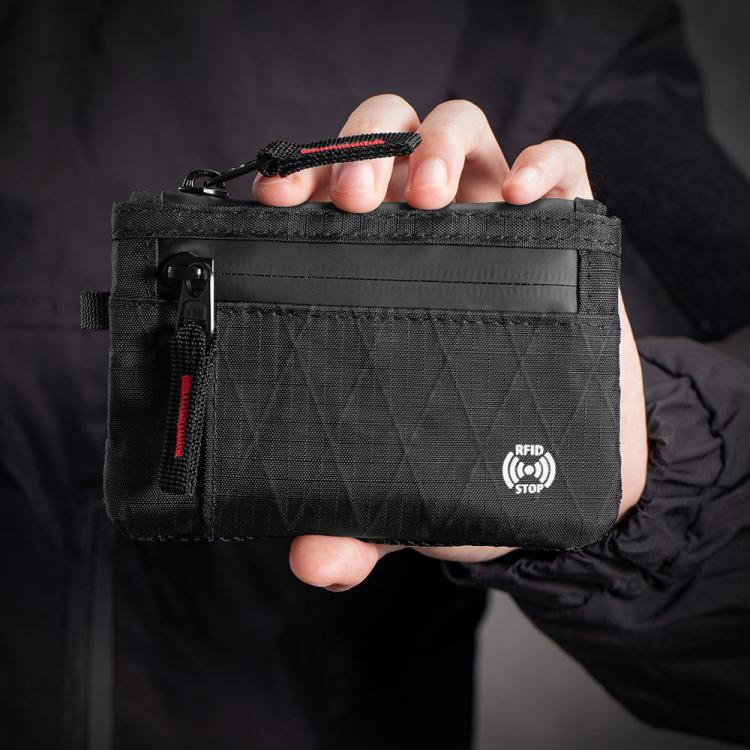 Porta carte antifurto con protezione RFID in tessuto X-PAC