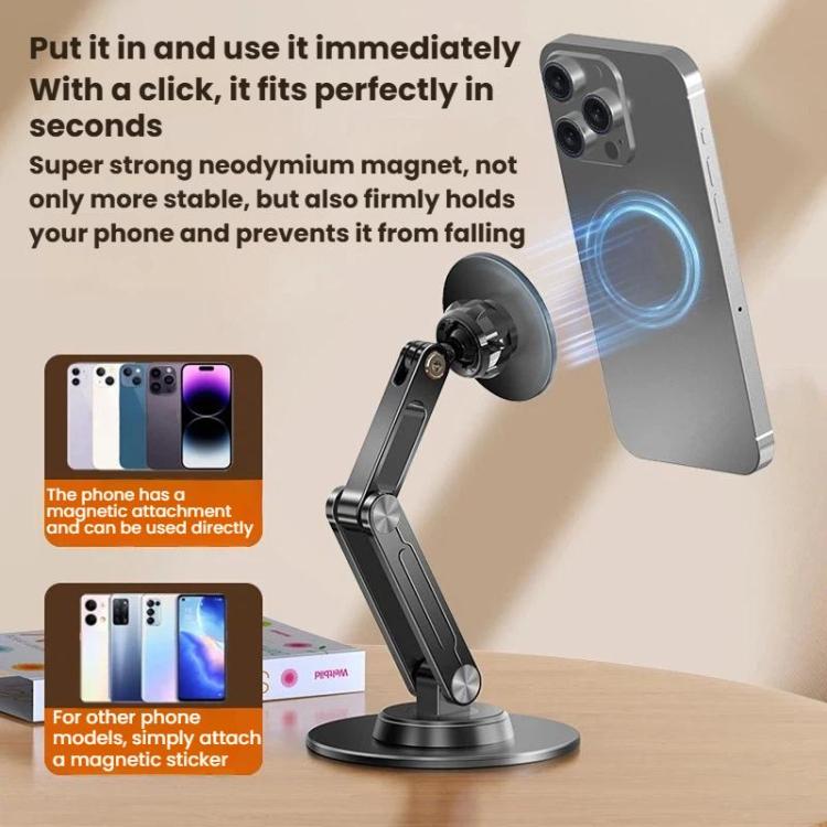 Supporto magnetico pieghevole per telefono in alluminio