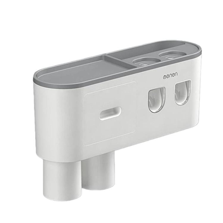 Porta spazzolino bagno con doppio dispenser e bicchiere