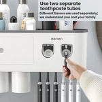 Porta spazzolino bagno con doppio dispenser e bicchiere
