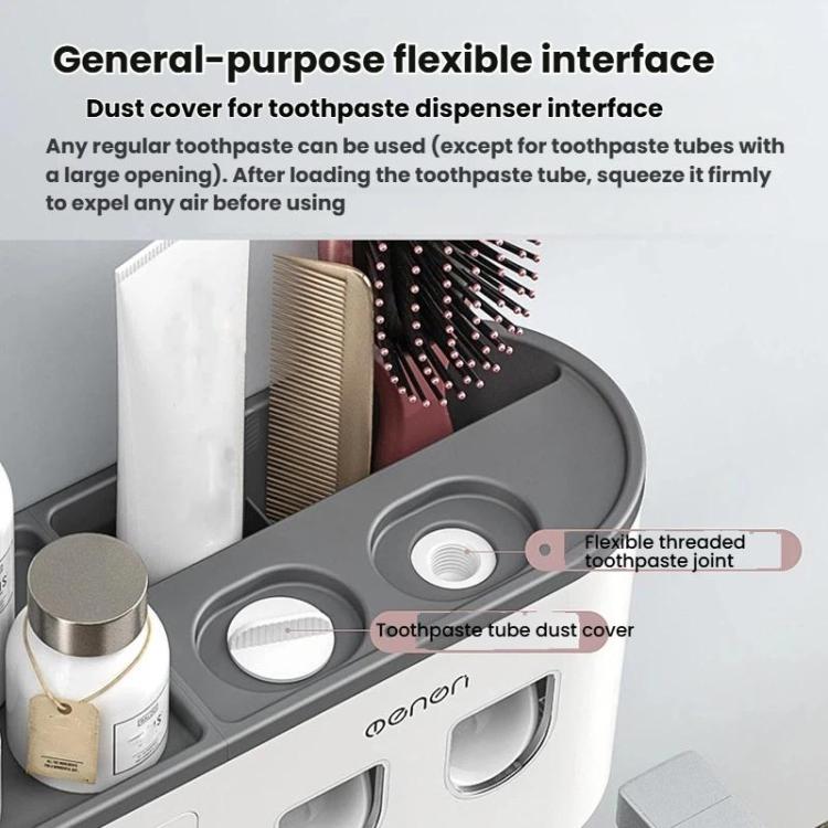 Porta spazzolino bagno con doppio dispenser e bicchiere