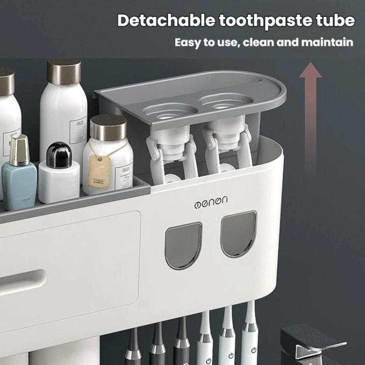 Porta spazzolino bagno con doppio dispenser e bicchiere