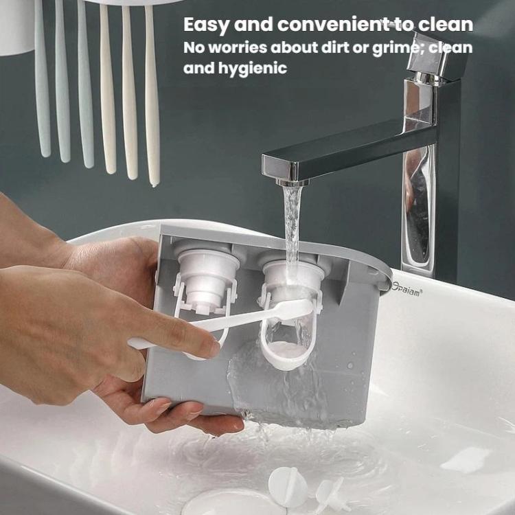 Porta spazzolino bagno con doppio dispenser e bicchiere