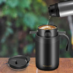 Set da caffè portatile con thermos in acciaio inox
