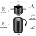 Set da caffè portatile con thermos in acciaio inox
