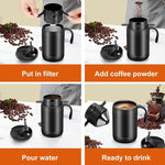 Set da caffè portatile con thermos in acciaio inox