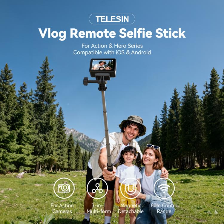 TELESIN Telecomando Bluetooth per selfie stick e treppiede